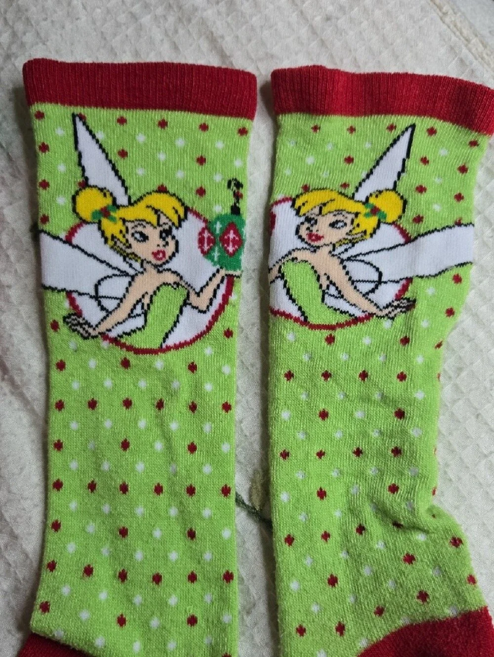 Tinker Bell Holiday Socks - Green & Red